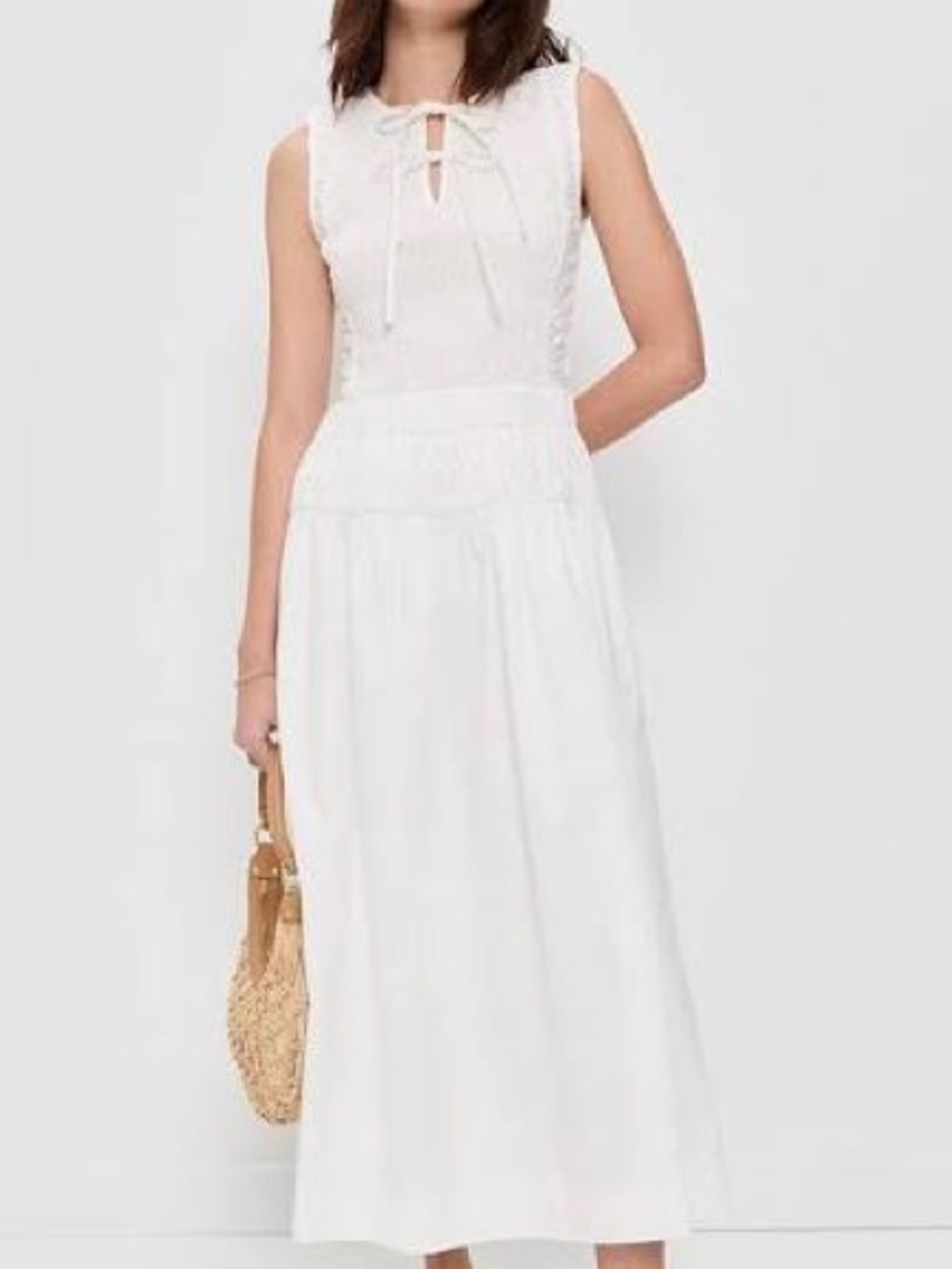 Moon River Sleeveless White Cotton Dress-XS-NWT